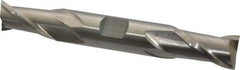 Interstate - 5/8", 1-1/8" LOC, 5/8" Shank Diam, 4-1/2" OAL, 2 Flute, High Speed Steel Square End Mill - Double End, Uncoated, Spiral Flute, 30° Helix, Centercutting, Right Hand Cut, Right Hand Flute - A1 Tooling