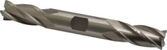 Interstate - 5/8", 1-3/8" LOC, 5/8" Shank Diam, 5" OAL, 4 Flute, High Speed Steel Square End Mill - Double End, Uncoated, Spiral Flute, 30° Helix, Right Hand Cut, Right Hand Flute - A1 Tooling