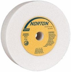 Norton - 60 Grit Aluminum Oxide Type 1 Internal Grinding Wheel - 4" Diam x 1/2" Hole x 1" Thick, 6,210 Max RPM, Medium Grade, M Hardness, Vitrified Bond, No Recess - A1 Tooling