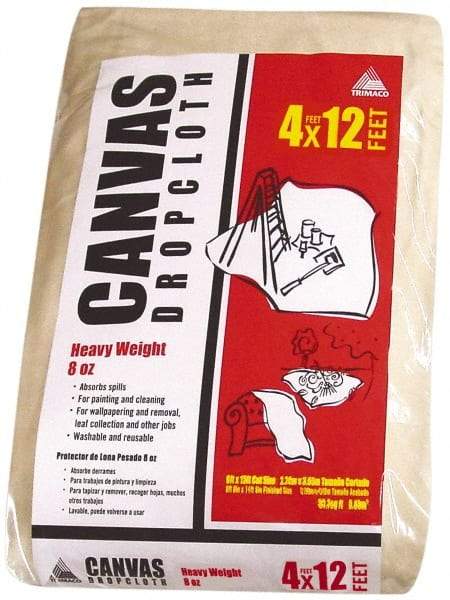 TRIMACO - Heavyweight 8 oz Canvas Drop Cloth - 12' x 4' - A1 Tooling