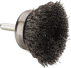 Anderson - 1-3/4" Brush Diam, Crimped, End Brush - 1/4" Diam Shank, 13,000 Max RPM - A1 Tooling