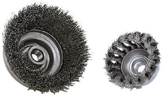 Anderson - 2-3/4" Diam, 5/8-11 Threaded Arbor, Steel Fill Cup Brush - 0.014 Wire Diam, 3/4" Trim Length, 14,000 Max RPM - A1 Tooling