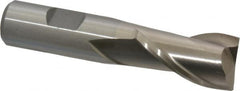 Interstate - 7/8", 1-1/2" LOC, 3/4" Shank Diam, 3-3/4" OAL, 2 Flute, High Speed Steel Square End Mill - Single End, Uncoated, Spiral Flute, 30° Helix, Centercutting, Right Hand Cut, Right Hand Flute - A1 Tooling