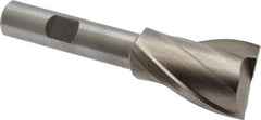 Interstate - 1", 1-1/2" LOC, 1/2" Shank Diam, 3-1/2" OAL, 2 Flute, High Speed Steel Square End Mill - Single End, Uncoated, Spiral Flute, 30° Helix, Centercutting, Right Hand Cut, Right Hand Flute - A1 Tooling