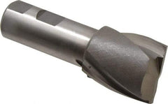 Interstate - 1-1/2", 1-5/8" LOC, 1" Shank Diam, 4-1/8" OAL, 2 Flute, High Speed Steel Square End Mill - Single End, Uncoated, Spiral Flute, 30° Helix, Centercutting, Right Hand Cut, Right Hand Flute - A1 Tooling