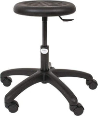 Made in USA - 15-1/2 to 20-1/2" High Utility Stool - Polyurethane Seat, Black - A1 Tooling