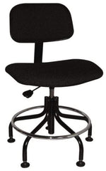 Bevco - Ergonomic Chair with Welded Footring - Cloth Seat, Black - A1 Tooling