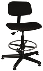 Bevco - Ergonomic Chair with Adjustable Footring - Cloth Seat, Black - A1 Tooling