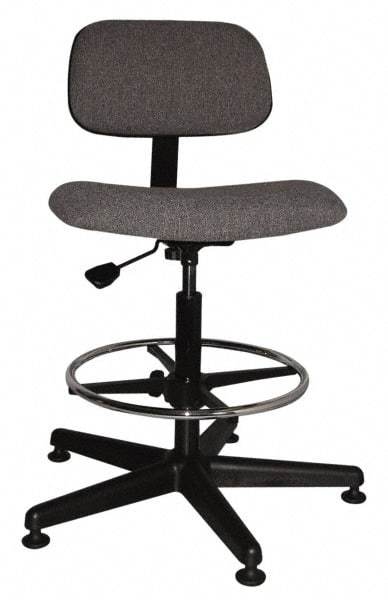 Bevco - Ergonomic Chair with Adjustable Footring - Cloth Seat, Gray - A1 Tooling