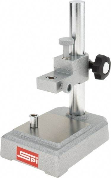 SPI - Rectangular Base, Comparator Gage Stand - 8-1/2" High, 5-3/4" Base Length x 4" Base Width x 1-1/2" Base Height, Includes Holder - A1 Tooling