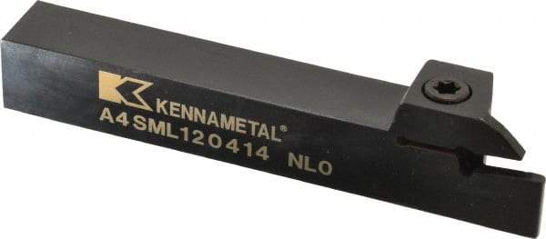 Kennametal - External Thread, 0.55" Max Depth of Cut, 4mm Min Groove Width, 5" OAL, Left Hand Indexable Grooving Cutoff Toolholder - 3/4" Shank Height x 3/4" Shank Width, A4..04.. Insert Style, A4SM Toolholder Style, Series A4 - A1 Tooling