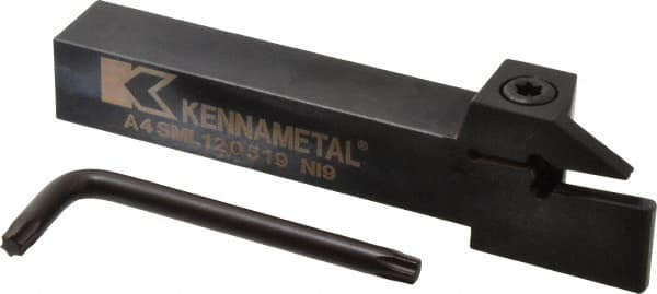 Kennametal - A4SM, External, Left Hand, 19mm Max Depth of Cut, 5mm Min Groove Width, Indexable Grooving Tool Holder - A4..05.. Insert Compatibility, 3/4" Shank Height, 3/4" Shank Width, 5" OAL - A1 Tooling