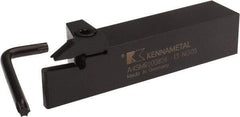 Kennametal - External Thread, 1.02" Max Depth of Cut, 8mm Min Groove Width, 6" OAL, Right Hand Indexable Grooving Cutoff Toolholder - 8 Seat Size, 1-1/4" Shank Height x 1-1/4" Shank Width, A4..08.. Insert Style, A4SM Toolholder Style, Series A4 - A1 Tooling