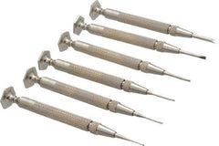 Starrett - 6 Piece Slotted Screwdriver Set - Round Shank, Blade Sizes: Length 5/8 - A1 Tooling