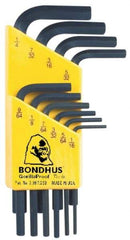 Bondhus - 10 Piece L-Key Hex Key Set - Hex Range 1/16 to 1/4" - A1 Tooling