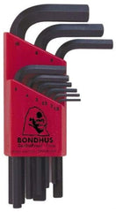 Bondhus - 9 Piece L-Key Hex Key Set - Hex Range 1.5 to 10mm - A1 Tooling