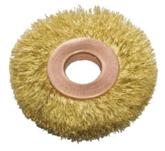 Made in USA - 2" OD, 1/2" Arbor Hole, Crimped Brass Wheel Brush - A1 Tooling