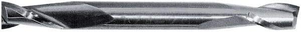 SGS - 7/16", 9/16" LOC, 7/16" Shank Diam, 2-3/4" OAL, 2 Flute, Solid Carbide Square End Mill - Double End, Uncoated, Spiral Flute, 30° Helix, Centercutting, Right Hand Cut, Right Hand Flute, Series 15 - A1 Tooling