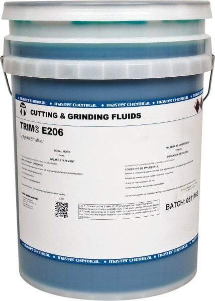 Master Fluid Solutions - Trim E206, 5 Gal Pail Cutting & Grinding Fluid - Water Soluble, For Gear Hobbing, Heavy-Duty Broaching, High Speed Turning - A1 Tooling