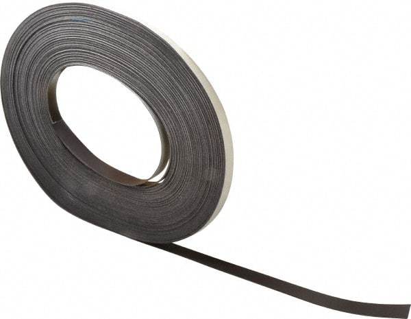 Mag-Mate - 100' Long x 1/2" Wide x 1/32" Thick Flexible Magnetic Strip - 4 Lb Max Pull Force, 2 Linear Ft/Lb Magnetic Pull Force, Adhesive Back - A1 Tooling