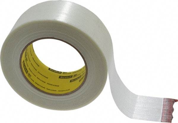 3M - 2" x 60 Yd Clear Rubber Adhesive Packaging Tape - Polypropylene Film Backing, 6 mil Thick, 170 Lb Tensile Strength, Series 897 - A1 Tooling