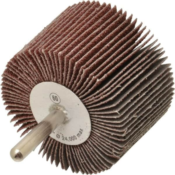 CGW Abrasives - 2-1/2" Diam x 1-1/2" Face Width, Medium Aluminum Oxide Coated Mounted Flap Wheel - A1 Tooling