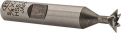 Interstate - 3/8" Diam x 3/16" Width of Cut, 45° Included Angle, Cobalt Dovetail Cutter - 3/8" Shank Diam, 1-15/16" Shank Length, 2-1/8" Overall Length - A1 Tooling