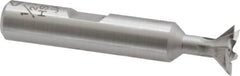 Interstate - 1/2" Diam x 1/4" Width of Cut, 45° Included Angle, Cobalt Dovetail Cutter - 3/8" Shank Diam, 1-7/8" Shank Length, 2-1/8" Overall Length - A1 Tooling