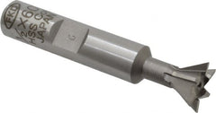 Interstate - 1/2" Diam x 7/32" Width of Cut, 60° Included Angle, Cobalt Dovetail Cutter - 3/8" Shank Diam, 2-1/8" Overall Length, Uncoated - A1 Tooling