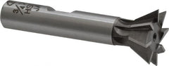 Interstate - 3/4" Diam x 5/16" Width of Cut, 60° Included Angle, Cobalt Dovetail Cutter - 3/8" Shank Diam, 2-1/8" Overall Length, Uncoated - A1 Tooling