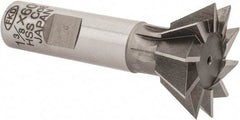 Interstate - 1-3/8" Diam x 9/16" Width of Cut, 60° Included Angle, Cobalt Dovetail Cutter - 5/8" Shank Diam, 2-7/8" Overall Length, Uncoated - A1 Tooling