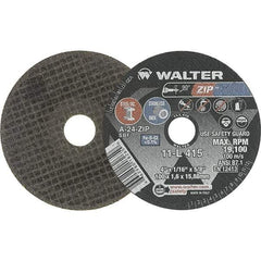 WALTER Surface Technologies - 4" 24 Grit Aluminum Oxide Cutoff Wheel - 1/16" Thick, 5/8" Arbor, 19,100 Max RPM, Use with Die Grinders - A1 Tooling