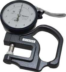 Mitutoyo - 0 to 0.05 Inch Measurement, 0.00005 Inch Graduation, 1.1811 Inch Throat Depth, Dial Thickness Gage - 0.0002 Inch Accuracy, 1.4 N Force, 2 Inch Dial Diameter - A1 Tooling