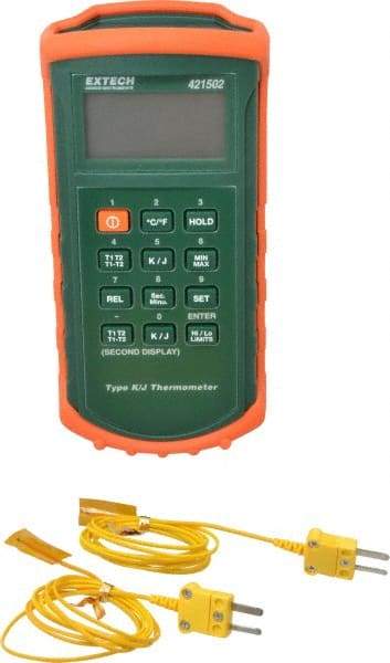 Extech - -328 to 2,498°F Dual Input Digital Thermometer - Digital Display - A1 Tooling