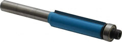 ROMAN CARBIDE - 3/8" Cut Diam, 1-3/16" Length of Cut, 2 Flute, Flush Trim, Edge Profile Router Bit - Carbide-Tipped, 1/4" Shank Diam, 1-1/4" Shank Length, 2-3/4" OAL, Uncoated, Piloted - A1 Tooling