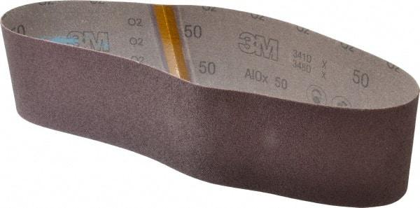 3M - 4" Wide x 36" OAL, 50 Grit, Aluminum Oxide Abrasive Belt - Aluminum Oxide, Coarse, Coated, X Weighted Cloth Backing, Series 341D - A1 Tooling