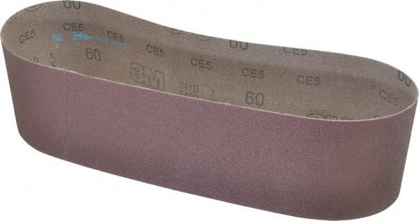 3M - 4" Wide x 36" OAL, 60 Grit, Aluminum Oxide Abrasive Belt - Aluminum Oxide, Medium, Coated, X Weighted Cloth Backing, Series 341D - A1 Tooling