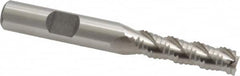 Interstate - 5/16" Diam, Coarse Pitch, 1-1/8" LOC, 3 Flute Cobalt Roughing Square End Mill - Uncoated, 2-15/16" OAL, 3/8" Shank Diam, Single End, Centercutting - A1 Tooling