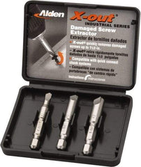 Alden - 3 Piece Quick-Connect Screw Extractor/Drill Set - Screw Range #6 to #14 - A1 Tooling