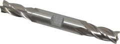 Interstate - 7/16", 1" LOC, 1/2" Shank Diam, 4-1/8" OAL, 4 Flute, Cobalt Square End Mill - Double End, Uncoated, Spiral Flute, Centercutting, Right Hand Cut, Right Hand Flute - A1 Tooling