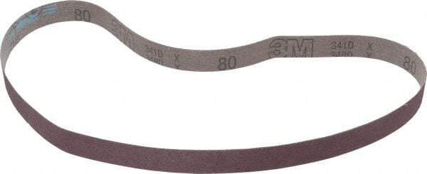 3M - 1" Wide x 42" OAL, 80 Grit, Aluminum Oxide Abrasive Belt - Aluminum Oxide, Medium, Coated, X Weighted Cloth Backing, Series 241D - A1 Tooling