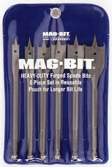 Mag-Bit - 3/8 to 1", 60° Point, Bright Finish, Carbon Steel Spade Drill Bit Set - A1 Tooling