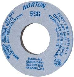 Norton - 12" Diam x 5" Hole x 1" Thick, J Hardness, 46 Grit Surface Grinding Wheel - Ceramic, Type 1, Coarse Grade, 2,070 Max RPM, Vitrified Bond, No Recess - A1 Tooling