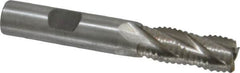 Interstate - 1/2" Diam, Coarse Pitch, 1-1/4" LOC, 4 Flute Cobalt Roughing Square End Mill - Uncoated, 3-1/4" OAL, 1/2" Shank Diam, Single End - A1 Tooling