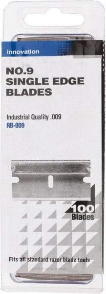 PHC - 100 Piece Steel Single Edge Blade - 1-1/2" OAL, 0.009" Blade Thickness - A1 Tooling