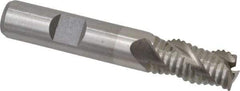 Interstate - 1/2" Diam, Coarse Pitch, 1" LOC, 3 Flute Cobalt Roughing Square End Mill - Uncoated, 3" OAL, 1/2" Shank Diam, Single End, Centercutting - A1 Tooling