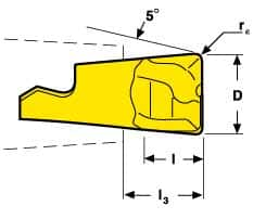 Seco - MM08 MD03 Grade F30M Carbide End Milling Tip Insert - TiAlN/TiN Finish, 2 Flutes, 0.315" Cutting Diam, 0.223" Depth of Cut, 0.267" Extension, 0.039" Cnr Rad - A1 Tooling