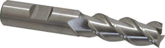 Interstate - 5/8" Diam, 1-5/8" LOC, 3 Flute Cobalt Roughing & Finishing Square End Mill - Uncoated, 3-3/4" OAL, 5/8" Shank Diam, Straight Shank, 45° Helix, Centercutting - A1 Tooling