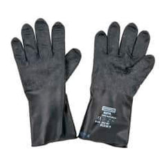 North - Size L (9), 11" Long, 13 mil Thick, Butyl Chemical Resistant Gloves - Textured Finish, Rolled Cuff, Black - A1 Tooling