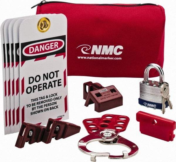 NMC - 12 Piece Electrical Lockout Kit - Keyed Differently, Comes in Pouch - A1 Tooling